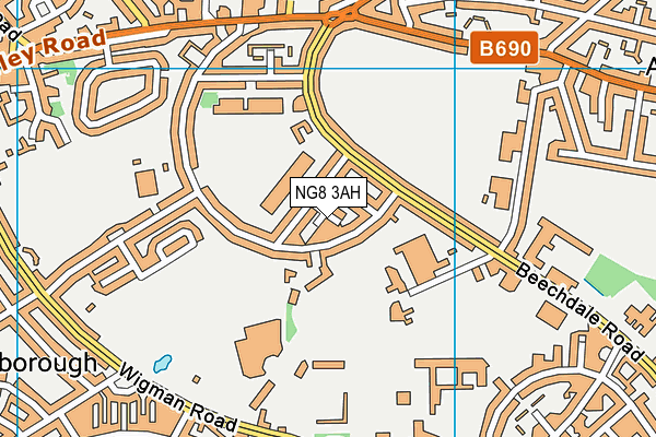 NG8 3AH map - OS VectorMap District (Ordnance Survey)