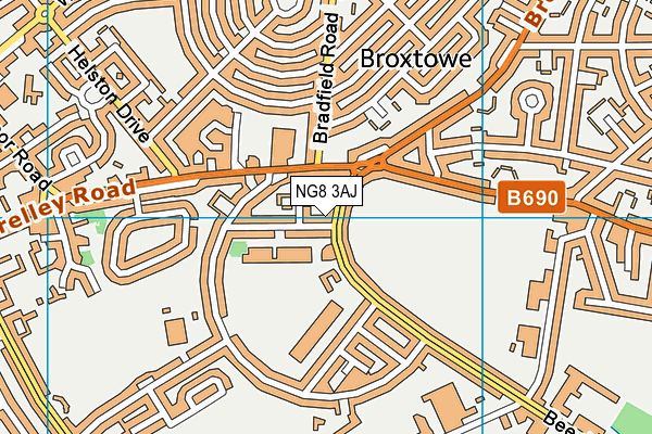 Brocklehigh Community Sports & Art Centre map (NG8 3AJ) - OS VectorMap District (Ordnance Survey)