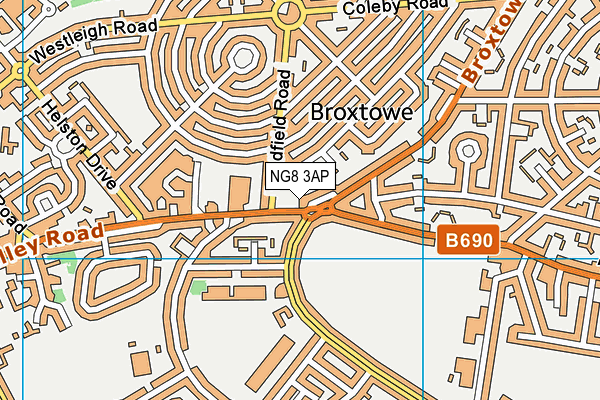 NG8 3AP map - OS VectorMap District (Ordnance Survey)