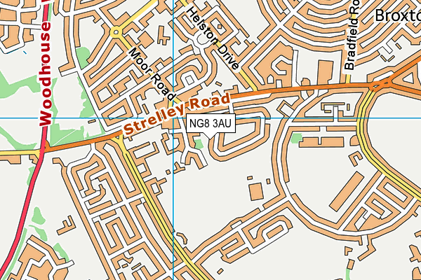 NG8 3AU map - OS VectorMap District (Ordnance Survey)