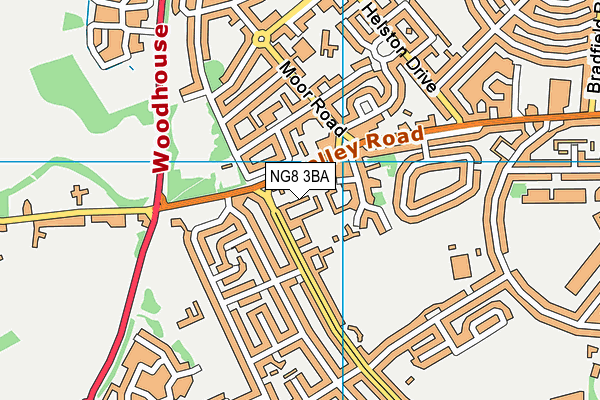 NG8 3BA map - OS VectorMap District (Ordnance Survey)