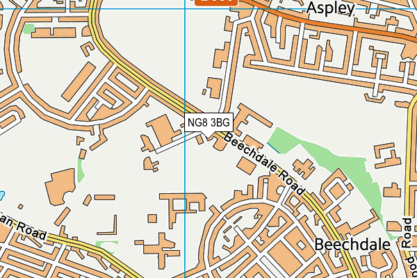 NG8 3BG map - OS VectorMap District (Ordnance Survey)