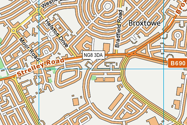 NG8 3DA map - OS VectorMap District (Ordnance Survey)