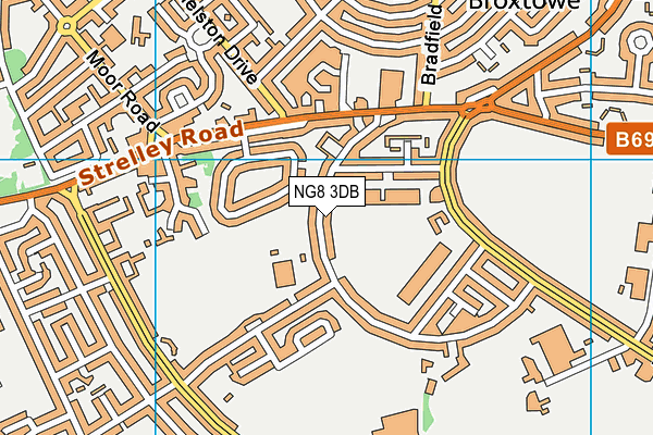 NG8 3DB map - OS VectorMap District (Ordnance Survey)