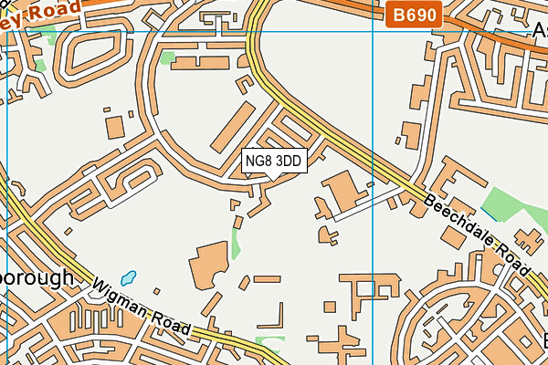 NG8 3DD map - OS VectorMap District (Ordnance Survey)