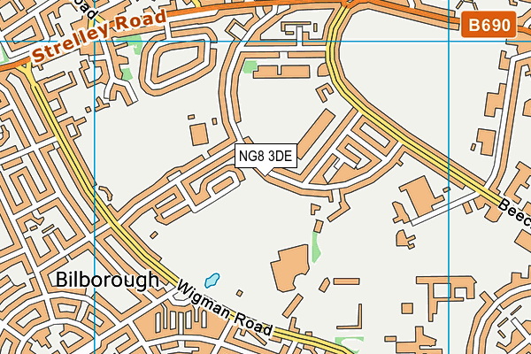 NG8 3DE map - OS VectorMap District (Ordnance Survey)