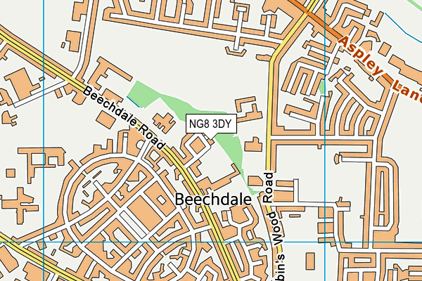 NG8 3DY map - OS VectorMap District (Ordnance Survey)