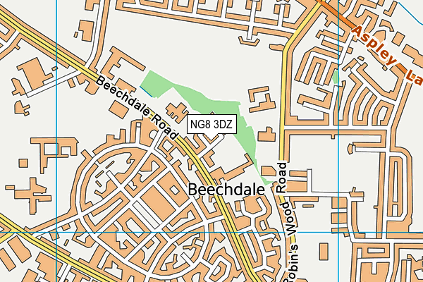 NG8 3DZ map - OS VectorMap District (Ordnance Survey)