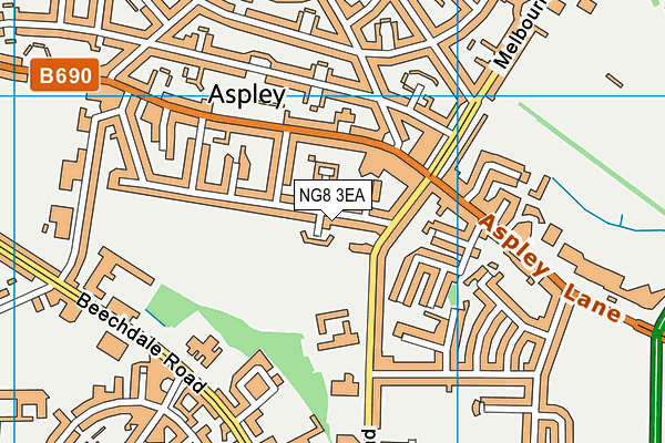 NG8 3EA map - OS VectorMap District (Ordnance Survey)