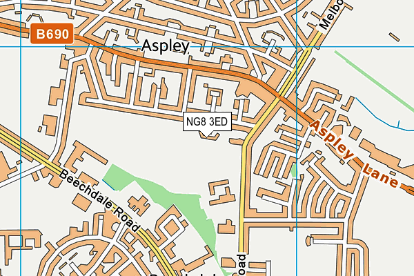 NG8 3ED map - OS VectorMap District (Ordnance Survey)