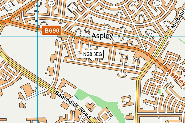 NG8 3EG map - OS VectorMap District (Ordnance Survey)