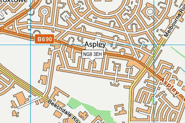 NG8 3EH map - OS VectorMap District (Ordnance Survey)