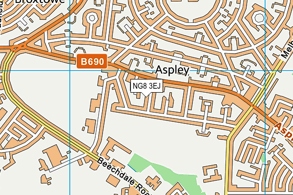 NG8 3EJ map - OS VectorMap District (Ordnance Survey)