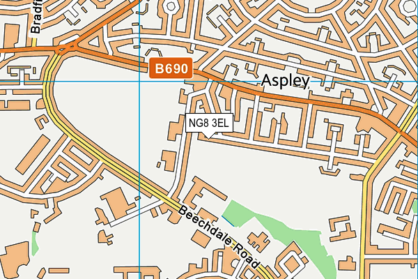 NG8 3EL map - OS VectorMap District (Ordnance Survey)