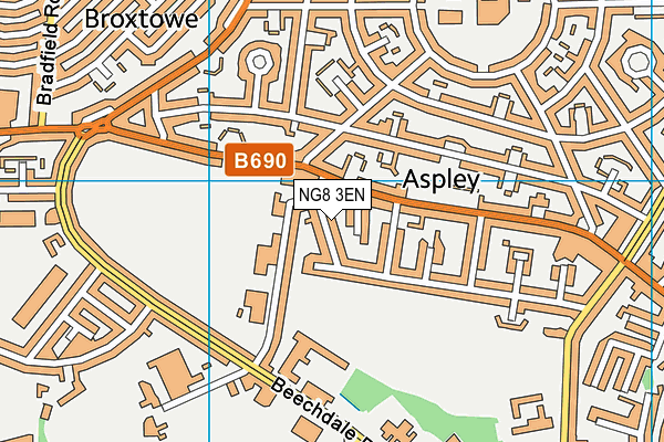 NG8 3EN map - OS VectorMap District (Ordnance Survey)