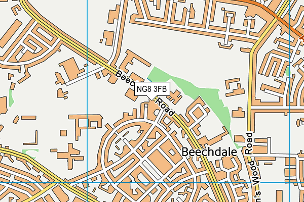 NG8 3FB map - OS VectorMap District (Ordnance Survey)