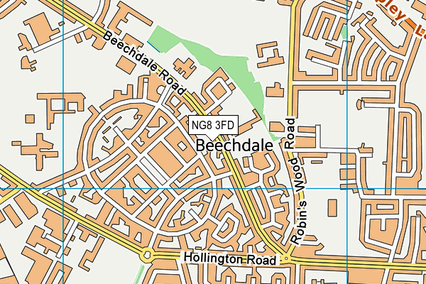 NG8 3FD map - OS VectorMap District (Ordnance Survey)