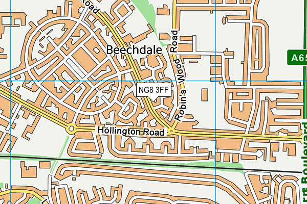 NG8 3FF map - OS VectorMap District (Ordnance Survey)