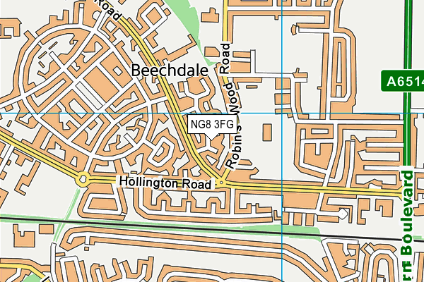 NG8 3FG map - OS VectorMap District (Ordnance Survey)