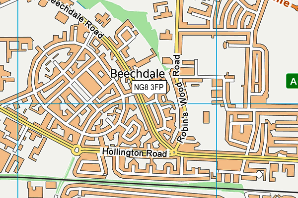 NG8 3FP map - OS VectorMap District (Ordnance Survey)
