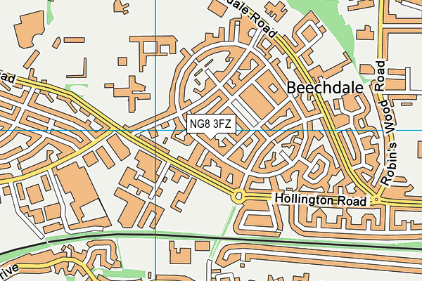 NG8 3FZ map - OS VectorMap District (Ordnance Survey)