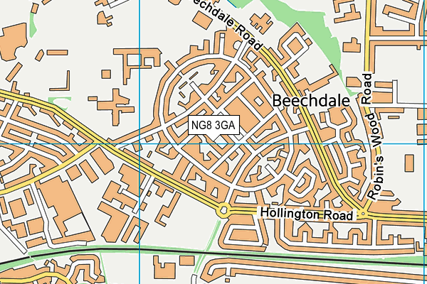 NG8 3GA map - OS VectorMap District (Ordnance Survey)