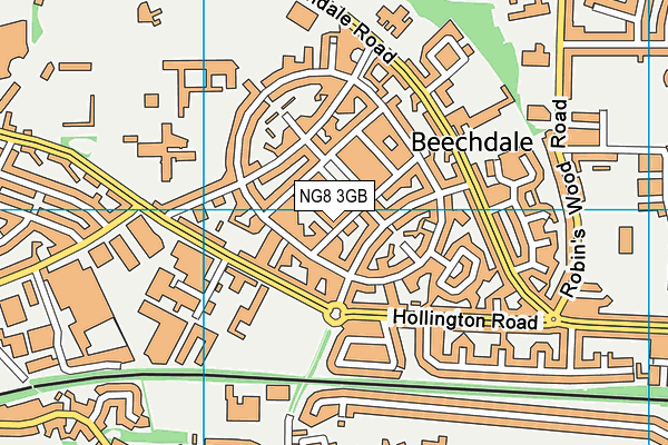 NG8 3GB map - OS VectorMap District (Ordnance Survey)