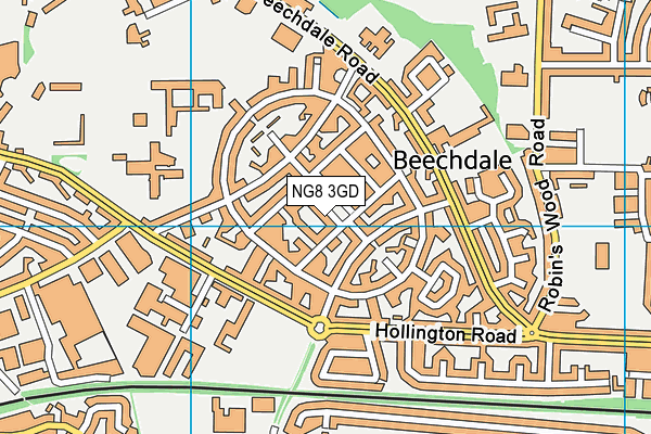 NG8 3GD map - OS VectorMap District (Ordnance Survey)