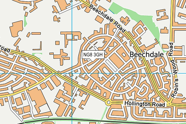 NG8 3GH map - OS VectorMap District (Ordnance Survey)