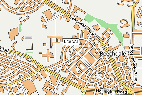 NG8 3GJ map - OS VectorMap District (Ordnance Survey)