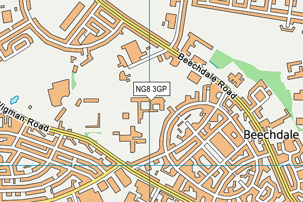 Bluecoat Beechdale Academy map (NG8 3GP) - OS VectorMap District (Ordnance Survey)
