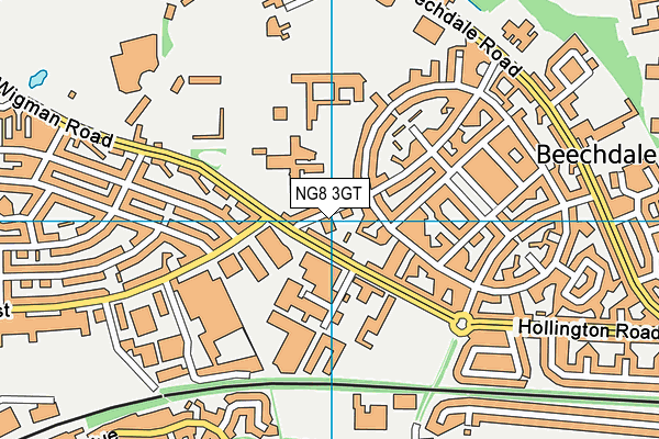 NG8 3GT map - OS VectorMap District (Ordnance Survey)