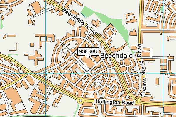 NG8 3GU map - OS VectorMap District (Ordnance Survey)