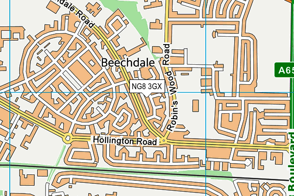 NG8 3GX map - OS VectorMap District (Ordnance Survey)