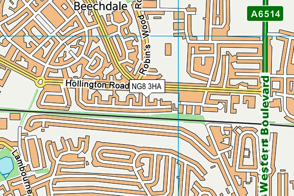 NG8 3HA map - OS VectorMap District (Ordnance Survey)