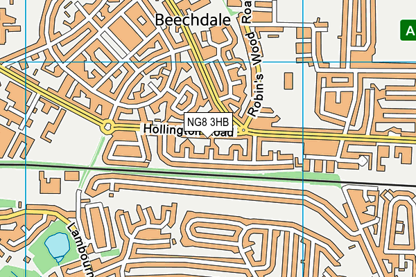 NG8 3HB map - OS VectorMap District (Ordnance Survey)