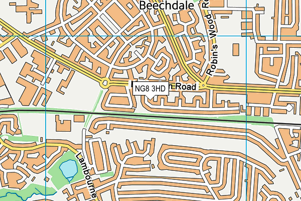 NG8 3HD map - OS VectorMap District (Ordnance Survey)