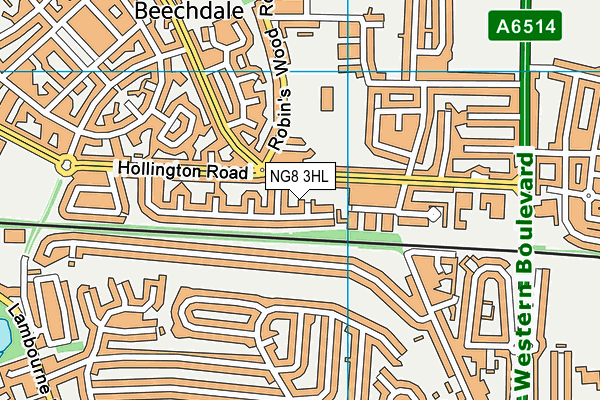 NG8 3HL map - OS VectorMap District (Ordnance Survey)
