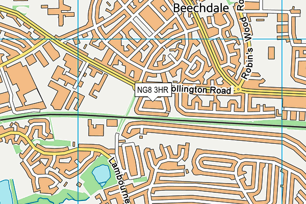 NG8 3HR map - OS VectorMap District (Ordnance Survey)