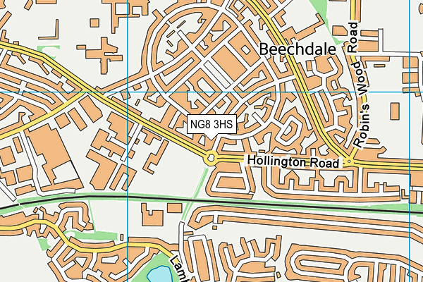 NG8 3HS map - OS VectorMap District (Ordnance Survey)