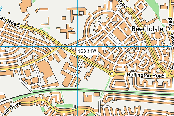 Oakfield School map (NG8 3HW) - OS VectorMap District (Ordnance Survey)