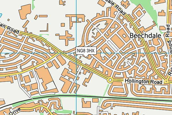 NG8 3HX map - OS VectorMap District (Ordnance Survey)