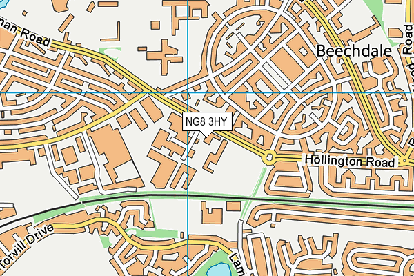 NG8 3HY map - OS VectorMap District (Ordnance Survey)