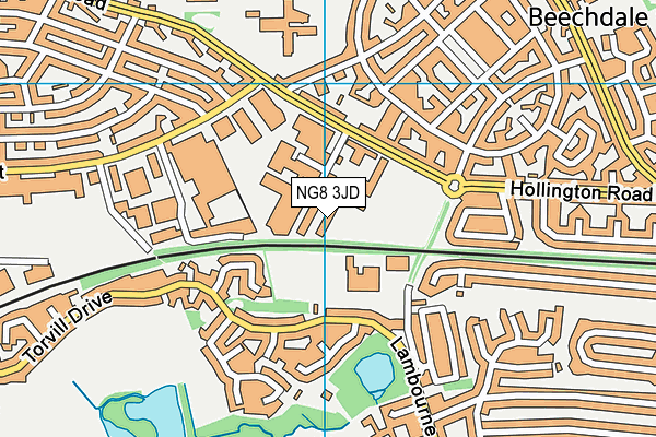 NG8 3JD map - OS VectorMap District (Ordnance Survey)