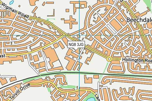 NG8 3JG map - OS VectorMap District (Ordnance Survey)