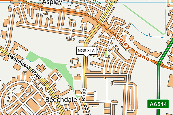 NG8 3LA map - OS VectorMap District (Ordnance Survey)