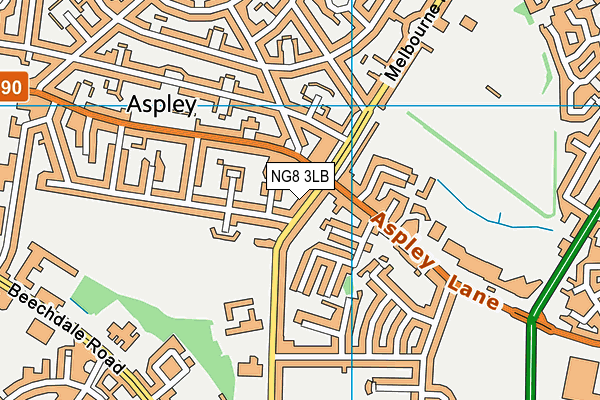 NG8 3LB map - OS VectorMap District (Ordnance Survey)