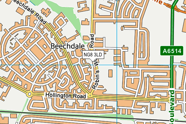 NG8 3LD map - OS VectorMap District (Ordnance Survey)