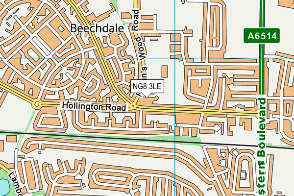 NG8 3LE map - OS VectorMap District (Ordnance Survey)