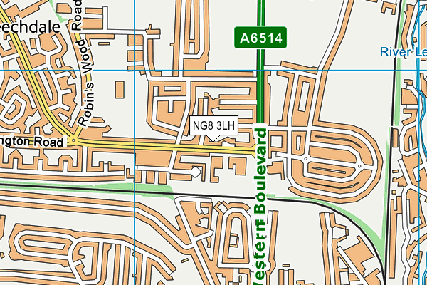 NG8 3LH map - OS VectorMap District (Ordnance Survey)